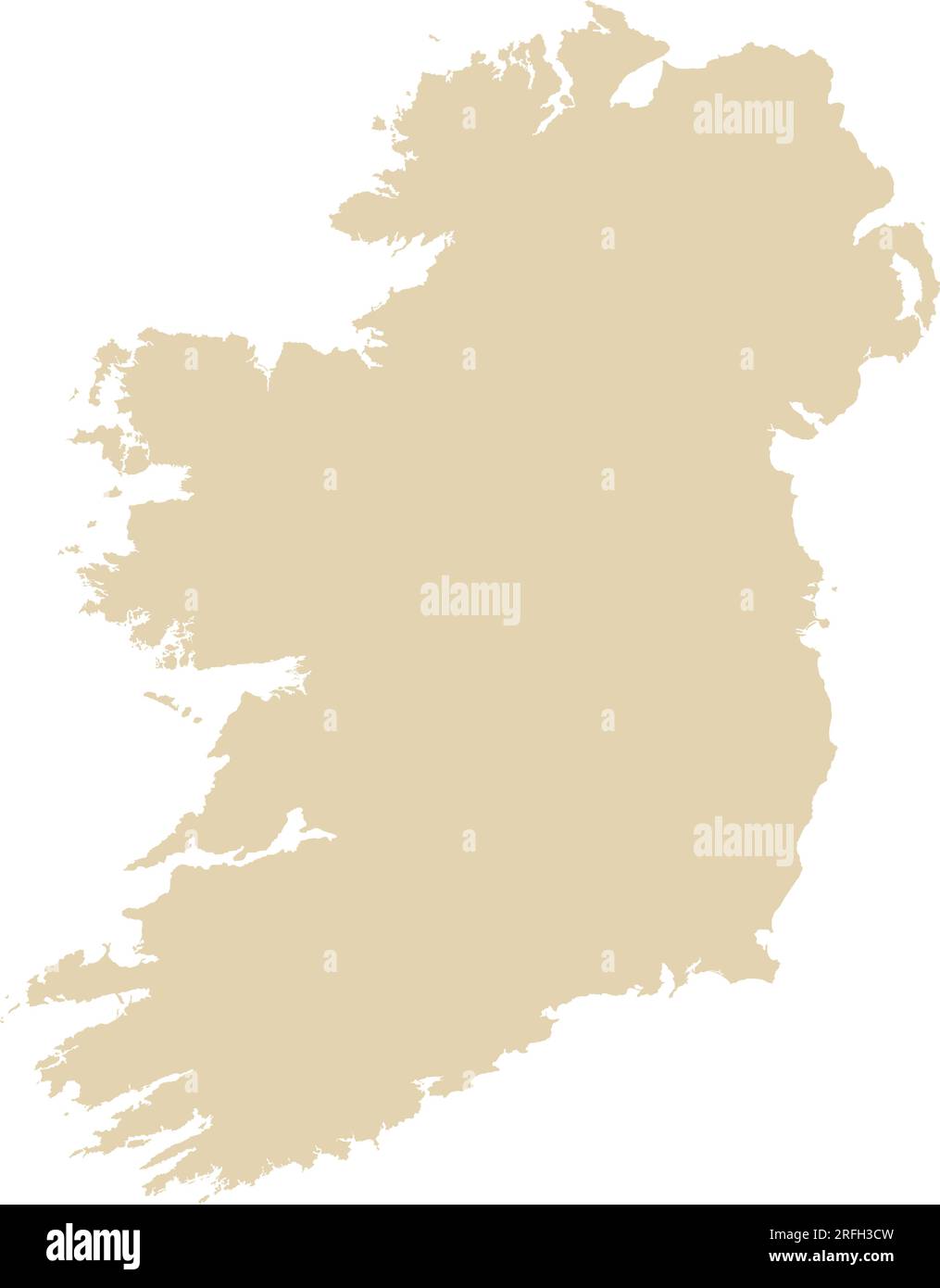 BEIGE CMYK color map of IRELAND Stock Vector