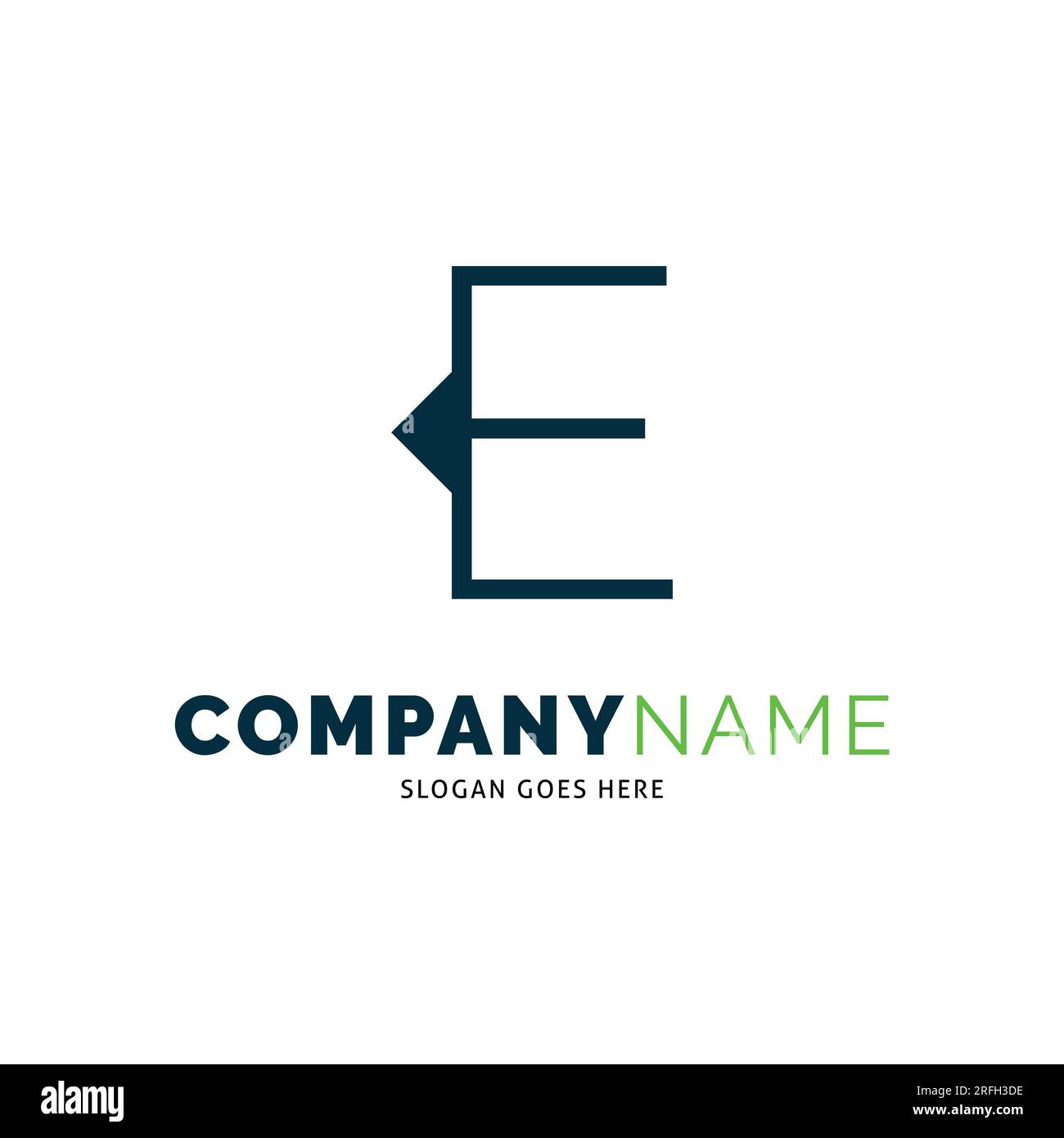Initial Letter E Arrow Icon Vector Logo Template Illustration Design Stock Vector