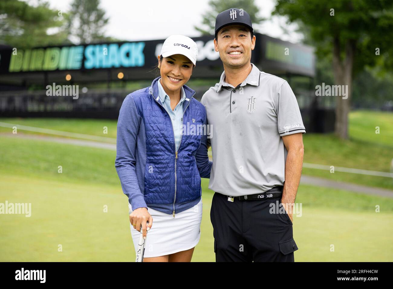 Captain Kevin Na of Iron Heads GC and LIV Golf Broadcast member, Su-Ann