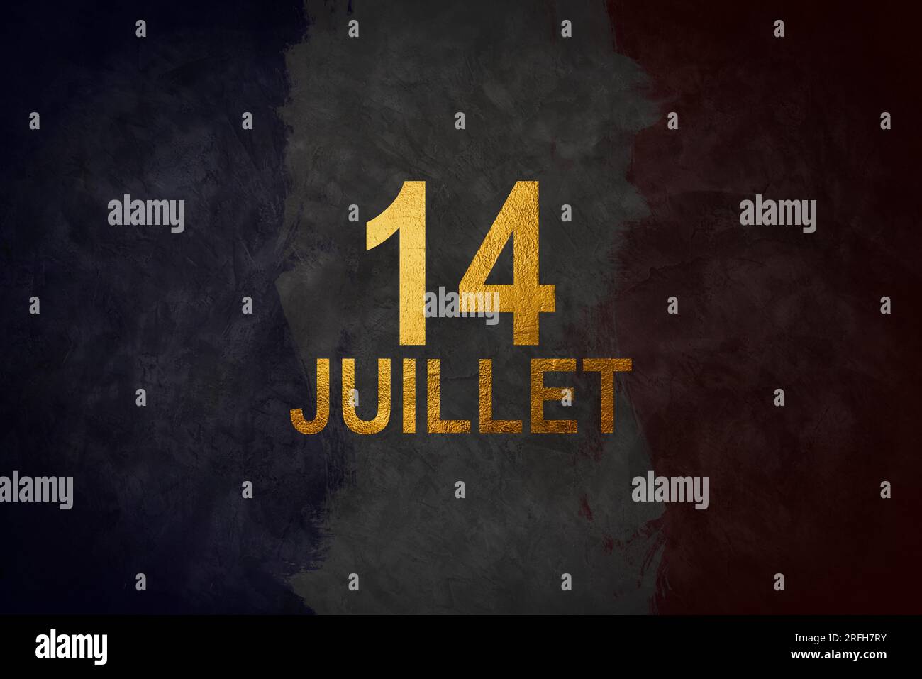 some french flags and the text text bon 14 Juillet, happy 14 July, the