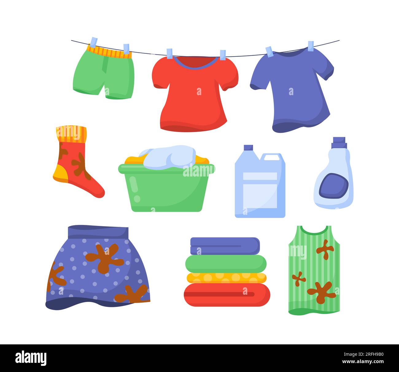 Set of different dirty clothes vector concept Stock Vector Image & Art Alamy