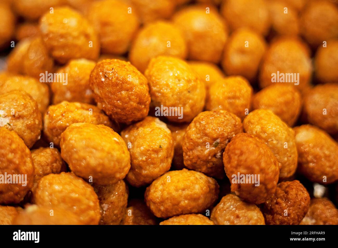 background from small cheesy meat cutlets, national cuisine Stock Photo