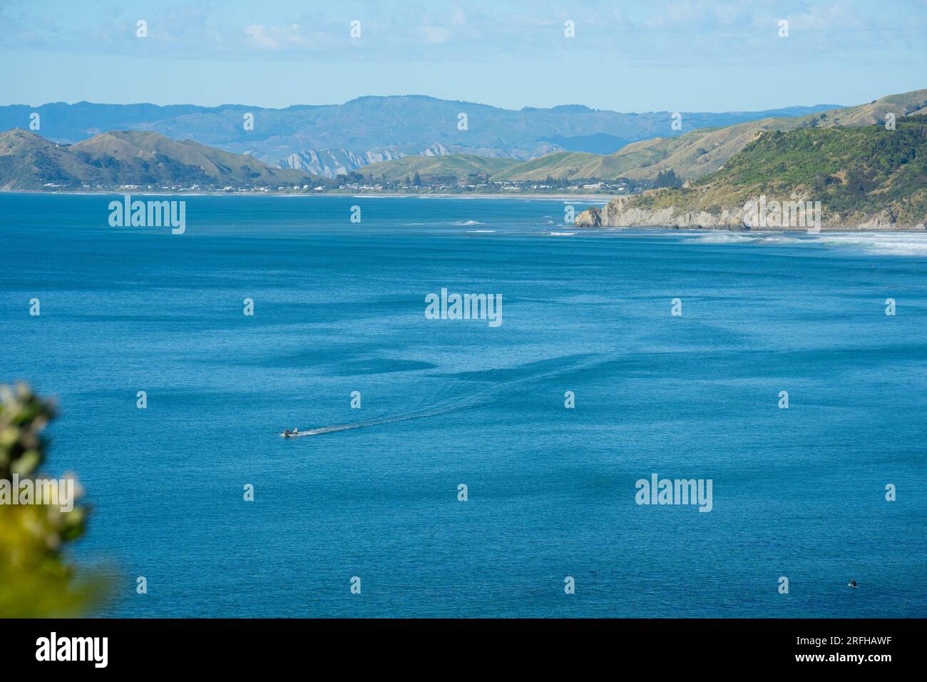 Okitu & Wainui beaches, popular East Coast surfing beaches near Gisborne, New Zealand Stock