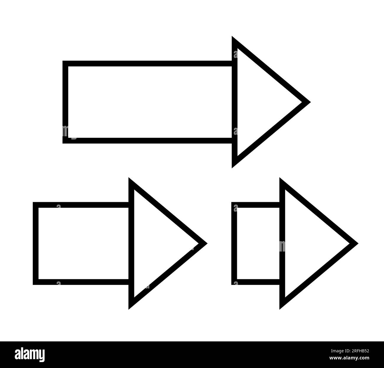 Arrows set simple hand drawn vector illustration, horizontal sign