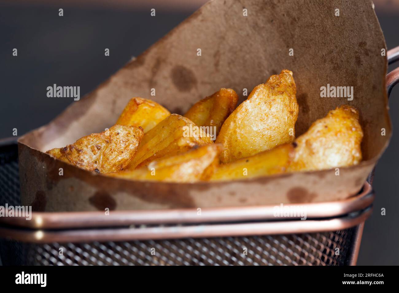 deep fried baked potato slices, quickly cooked potato slices that are