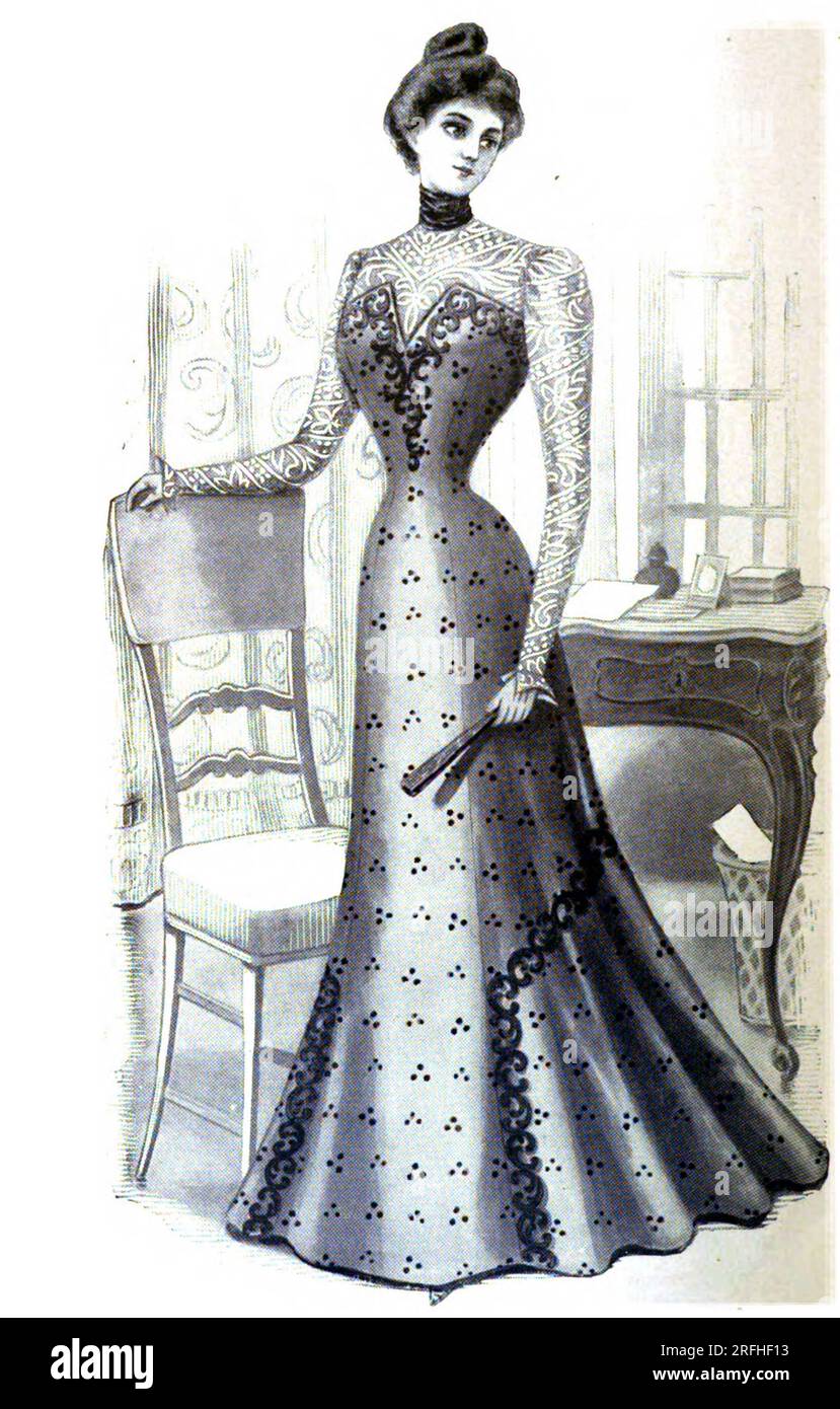 Princess Gown, Ladies Fashion, 1899 Stock Photo