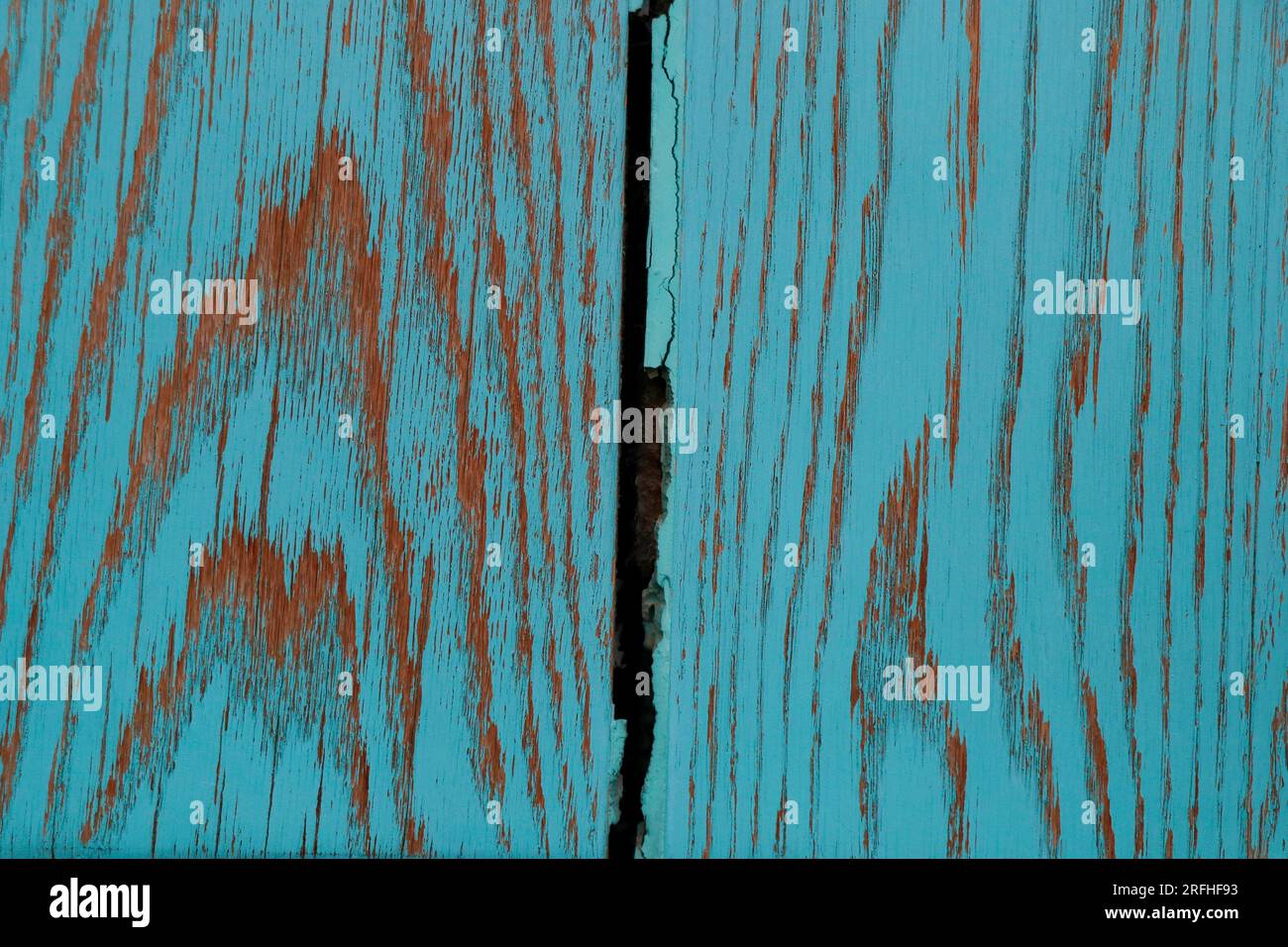 blue old broken wooden planks background Stock Photo