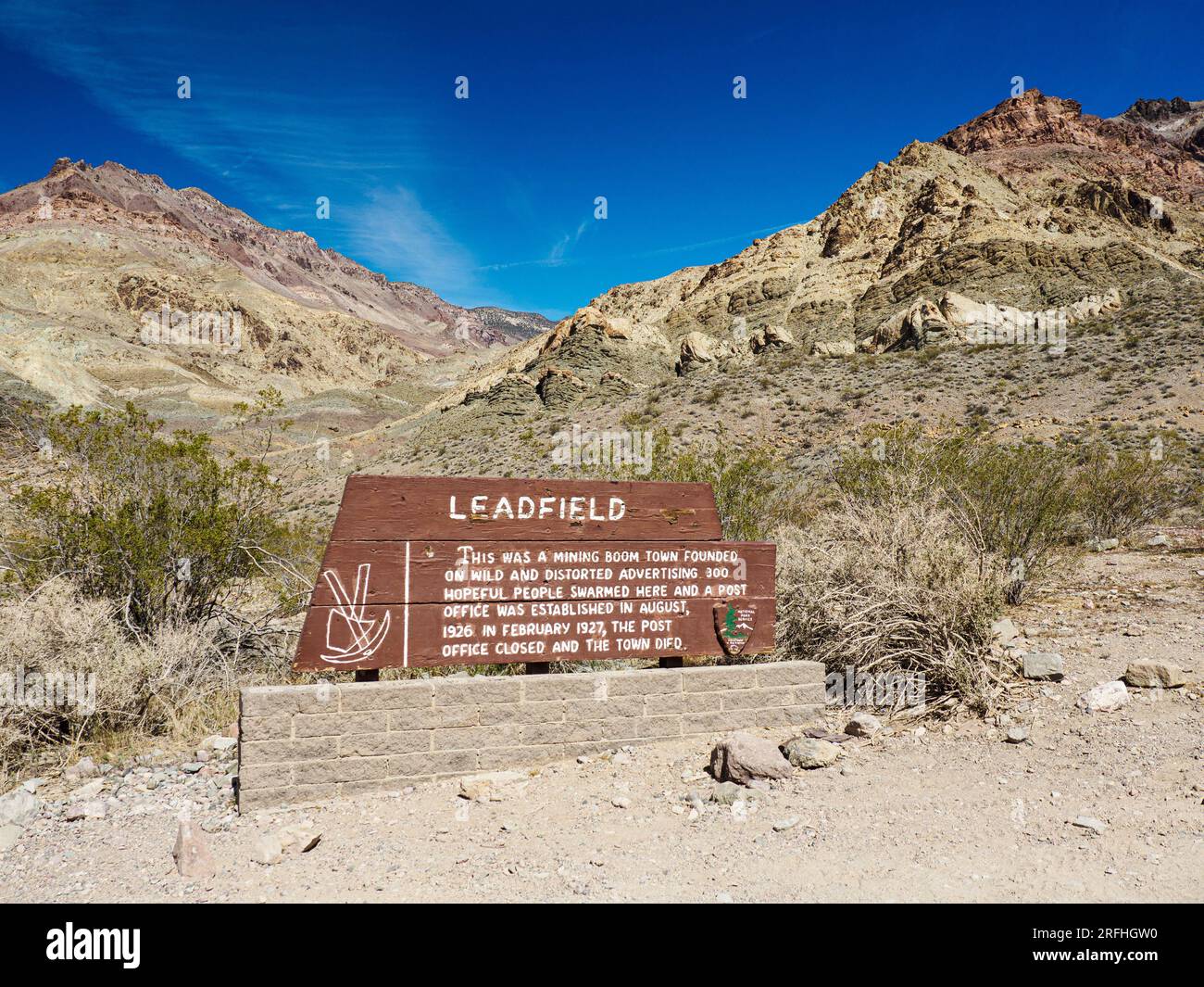 The ghost town of Leadfield in Titus Canyon in Death Valley National Park, California, United States of America. Stock Photo