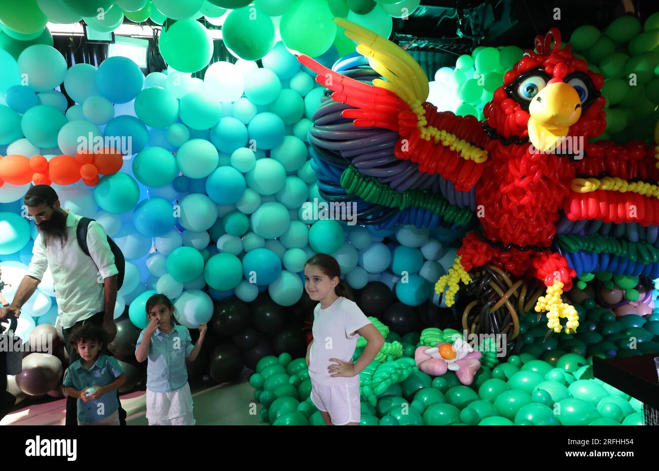 Tel Aviv, Israel. 3rd Aug, 2023. People visit the "Balloon Story