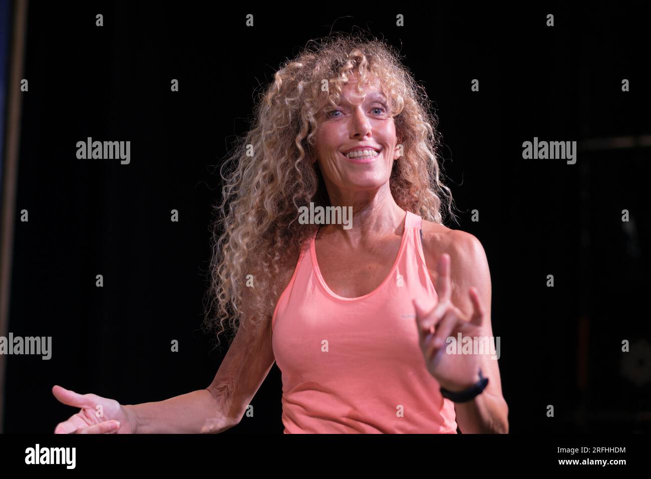 actress Carmen Conesa performs during the presentation of the play 'Paso a Paso' Alcázar theater in Madrid July 3, 2023 Spain Featuring: Carmen Conesa Where: Madrid, Spain When: 03 Jul 2023 Credit: Oscar Gonzalez/WENN Stock Photo