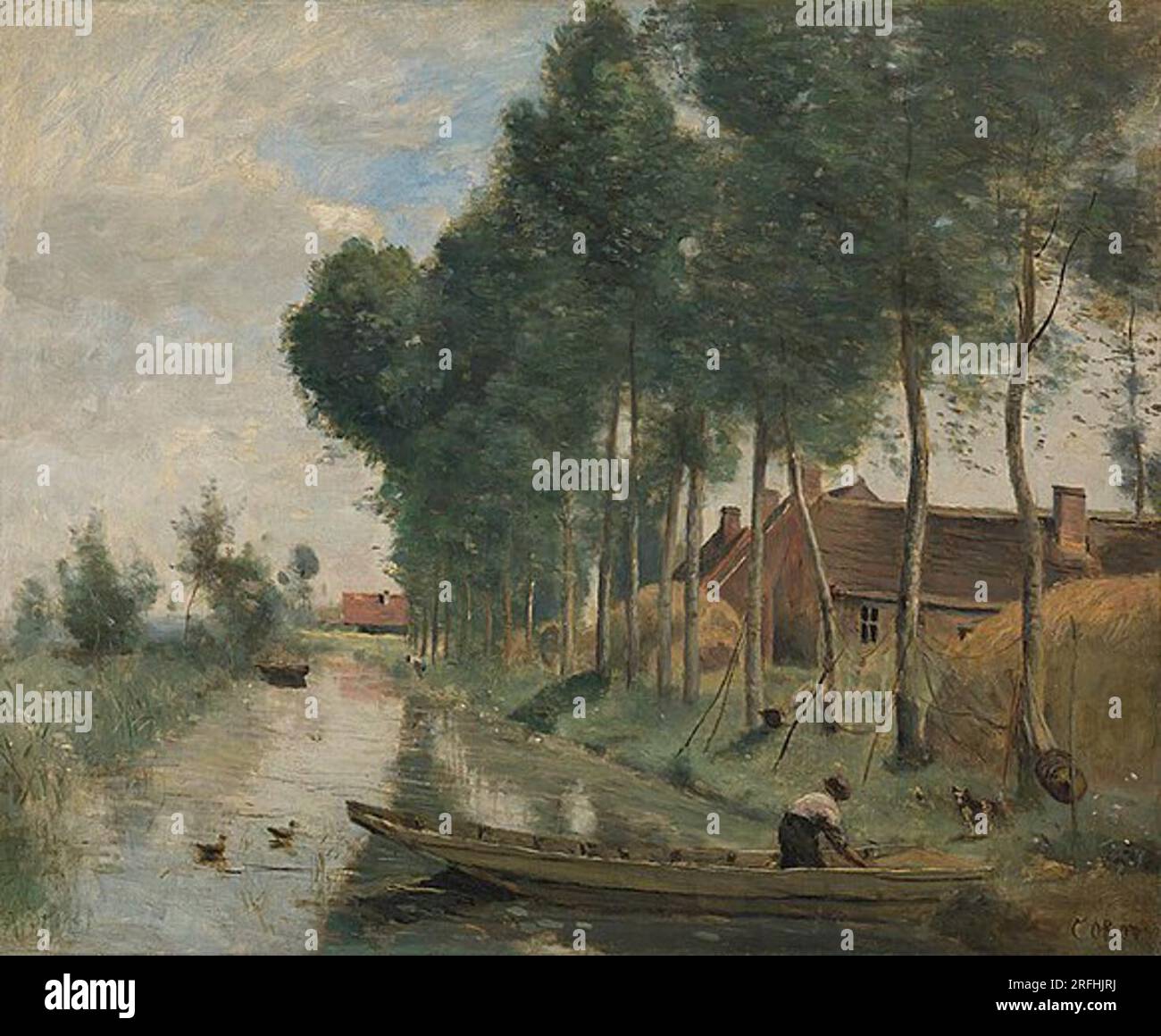 Landscape at Arleux-du-Nord April 1871 by Jean-Baptiste Camille Corot ...