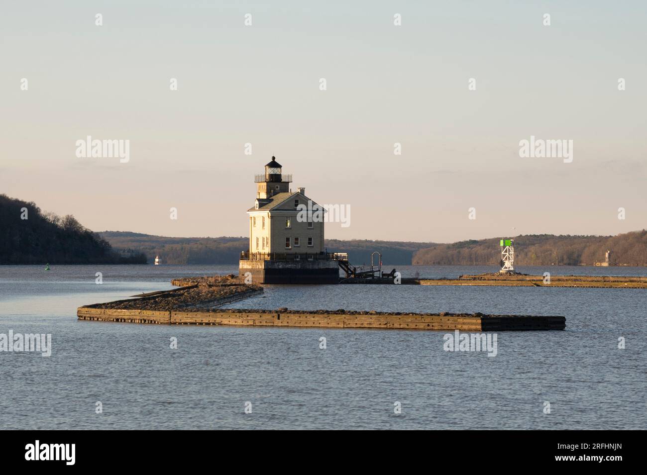 Hudson River lighthouse Stock Photo