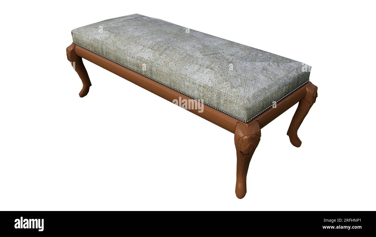 daybed design with combination material of wooden and fabric with classic style Stock Photo