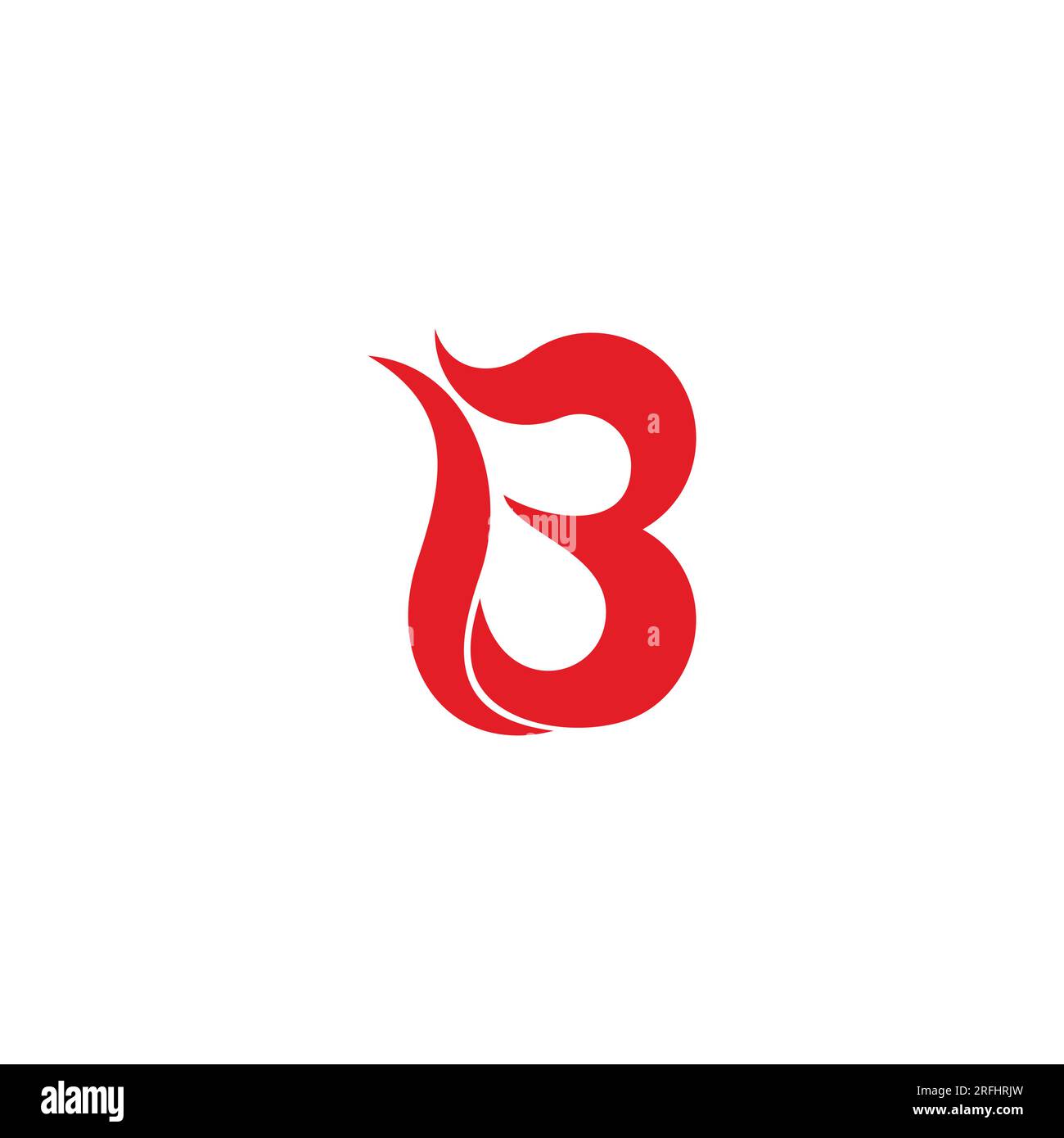 letter lb simple curves red logo vector Stock Vector