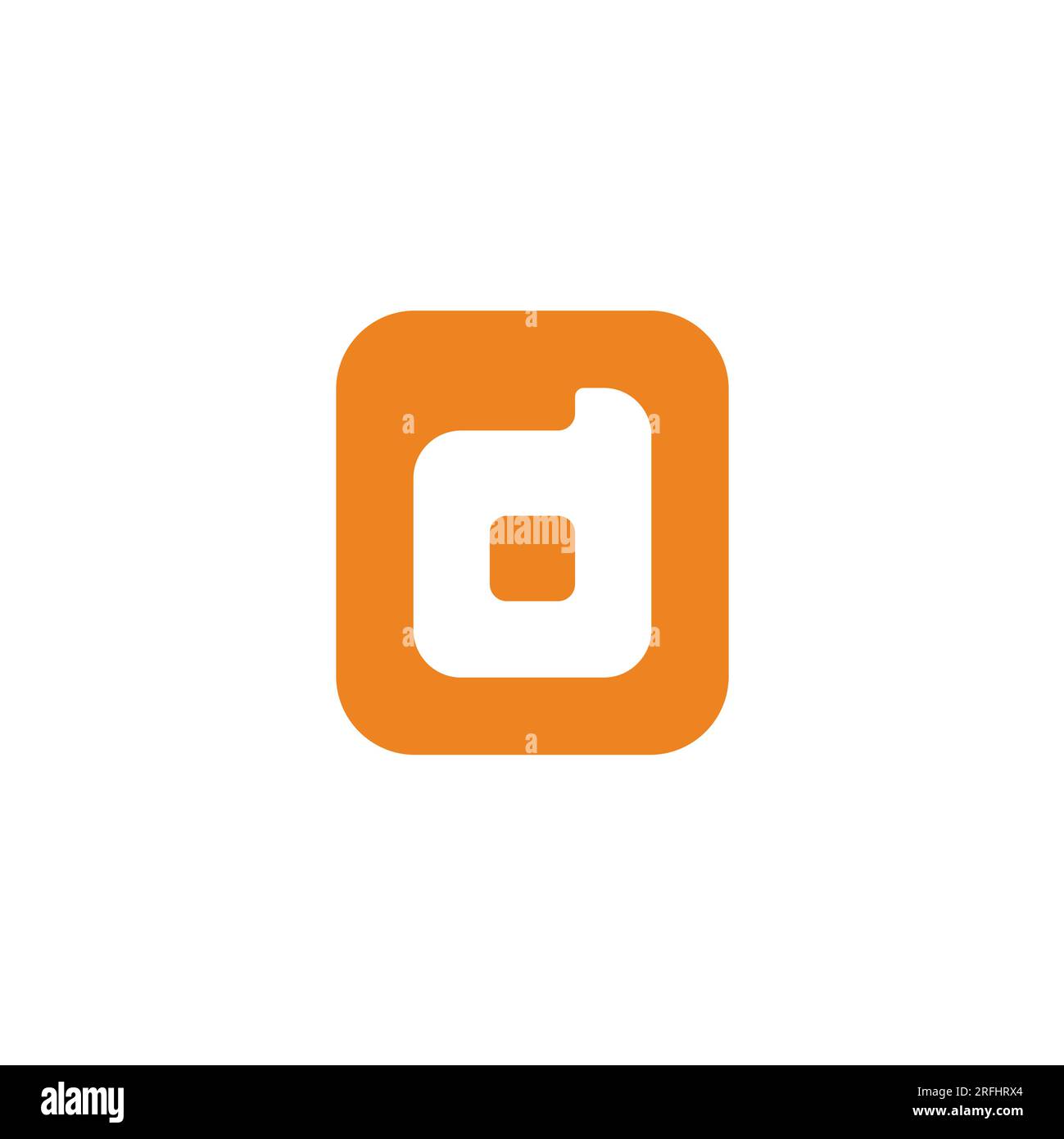 letter d square orange cute logo vector Stock Vector