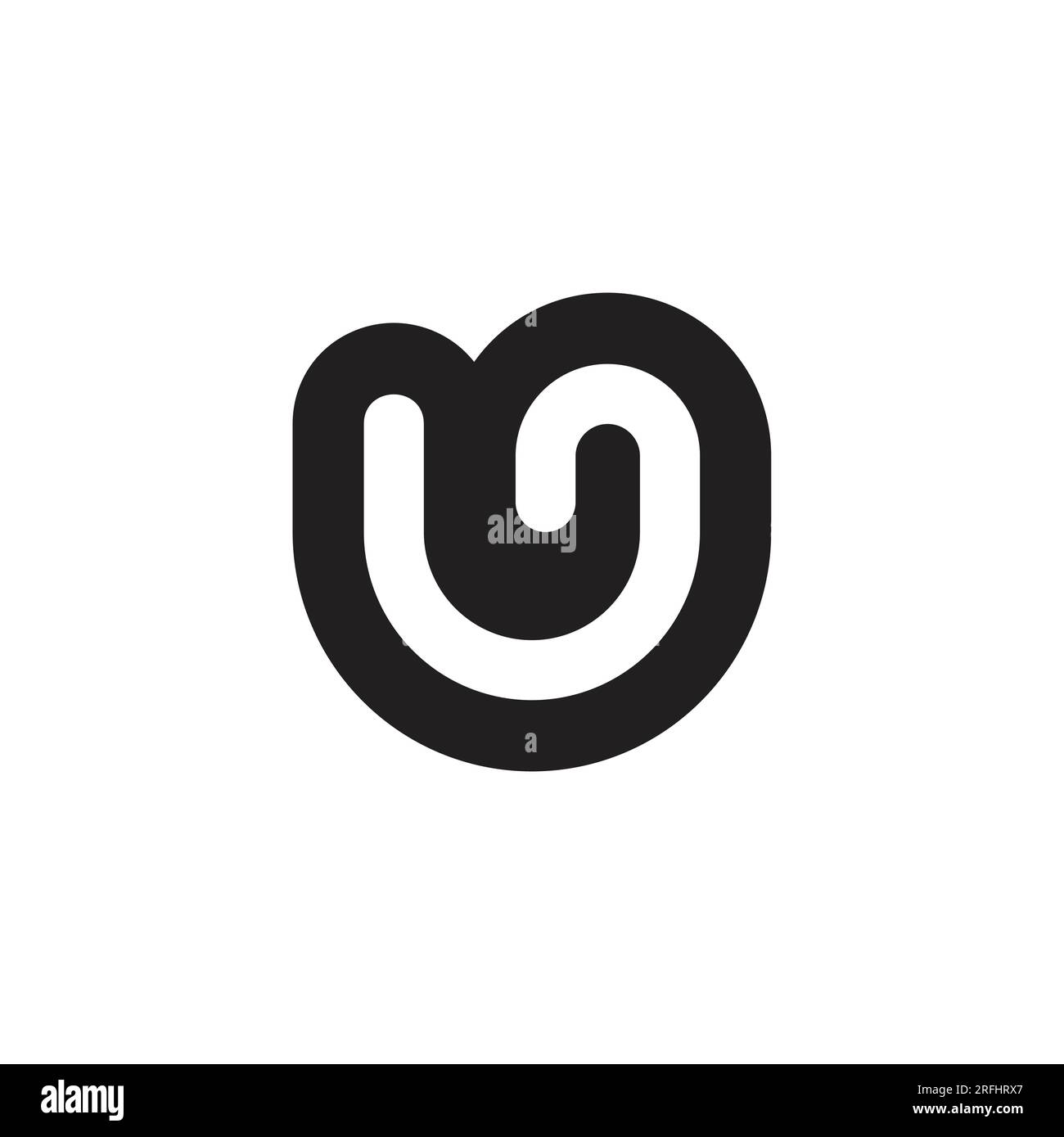 letter uj curves simple logo vector Stock Vector