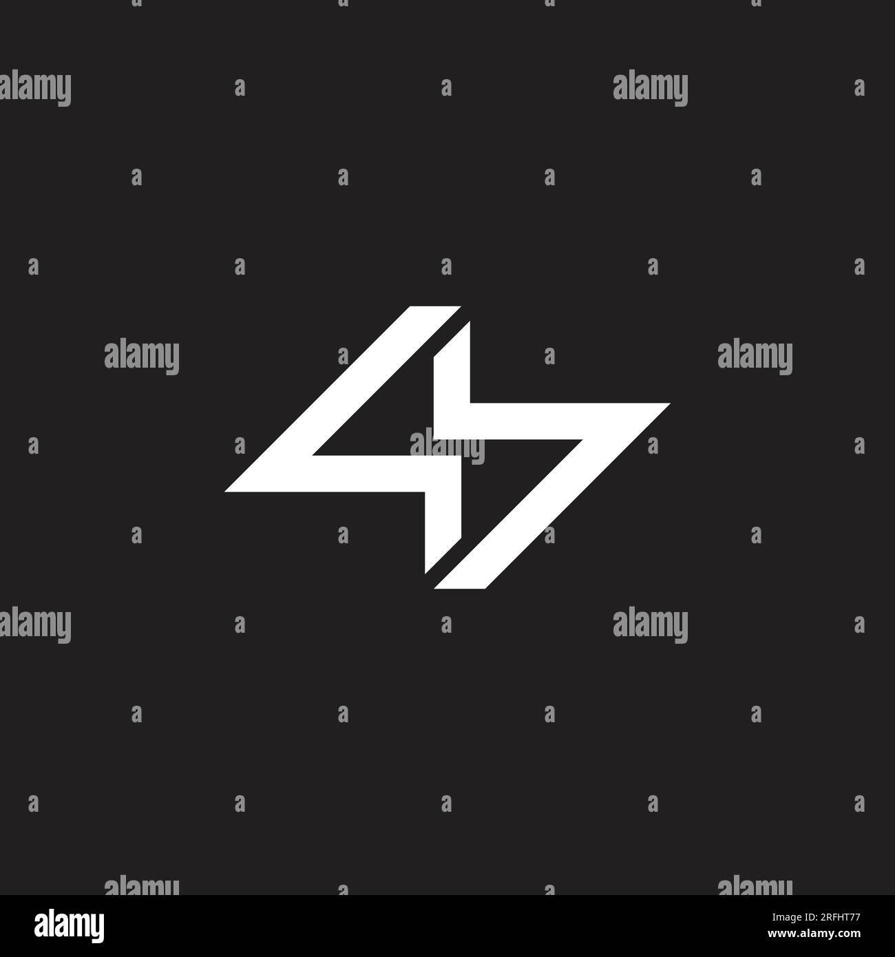 letter qb simple geometric arrow line logo vector Stock Vector Image ...