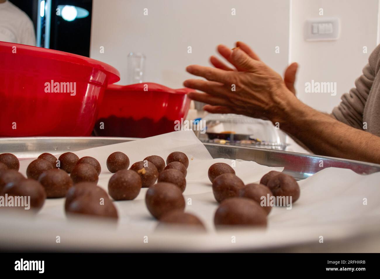 Process of making arabic cookies and kahk using dates for islamic eid