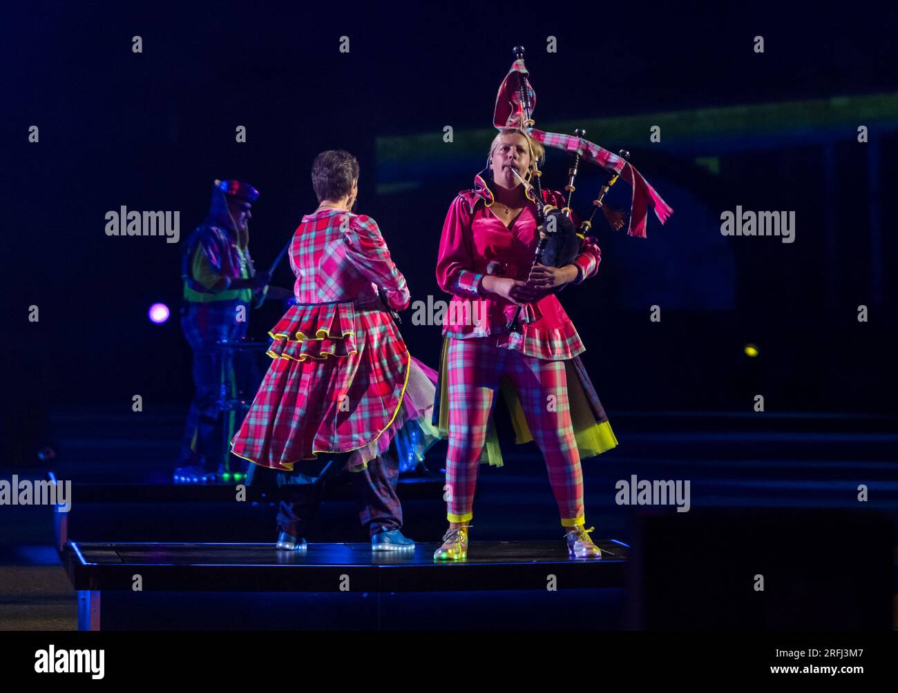 Edinburgh Castle Edinburgh Scotland UK 03 August 2023 Edinburgh   Edinburgh Castle Edinburgh Scotland Uk 03 August 2023 Edinburgh Military Tattoo The 2023 Show Includes Performances From Norway Usa Australia Trinidad And Tobago And Switzerland With The Royal Air Force As The Lead Service This Year Pictured Electro Pipes Credit Sally Andersonalamy Live News 2RFJ3M7 