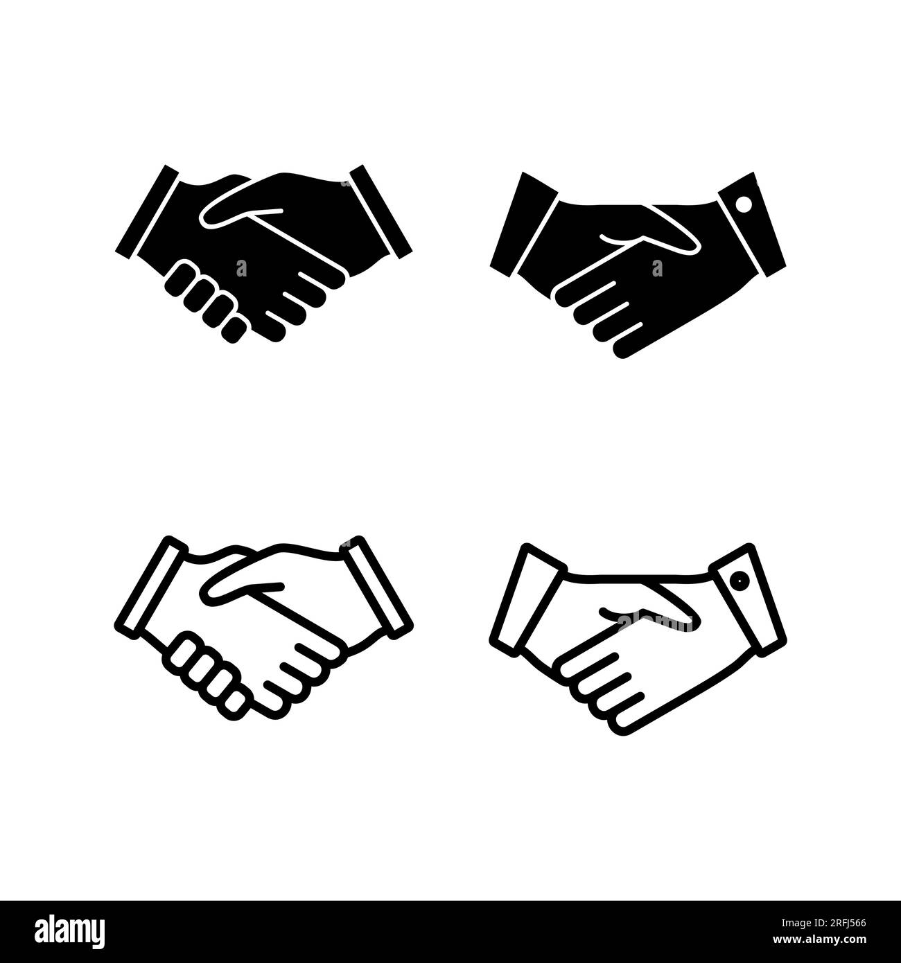 Hand shake icon vector. business handshake. contract agreement ...