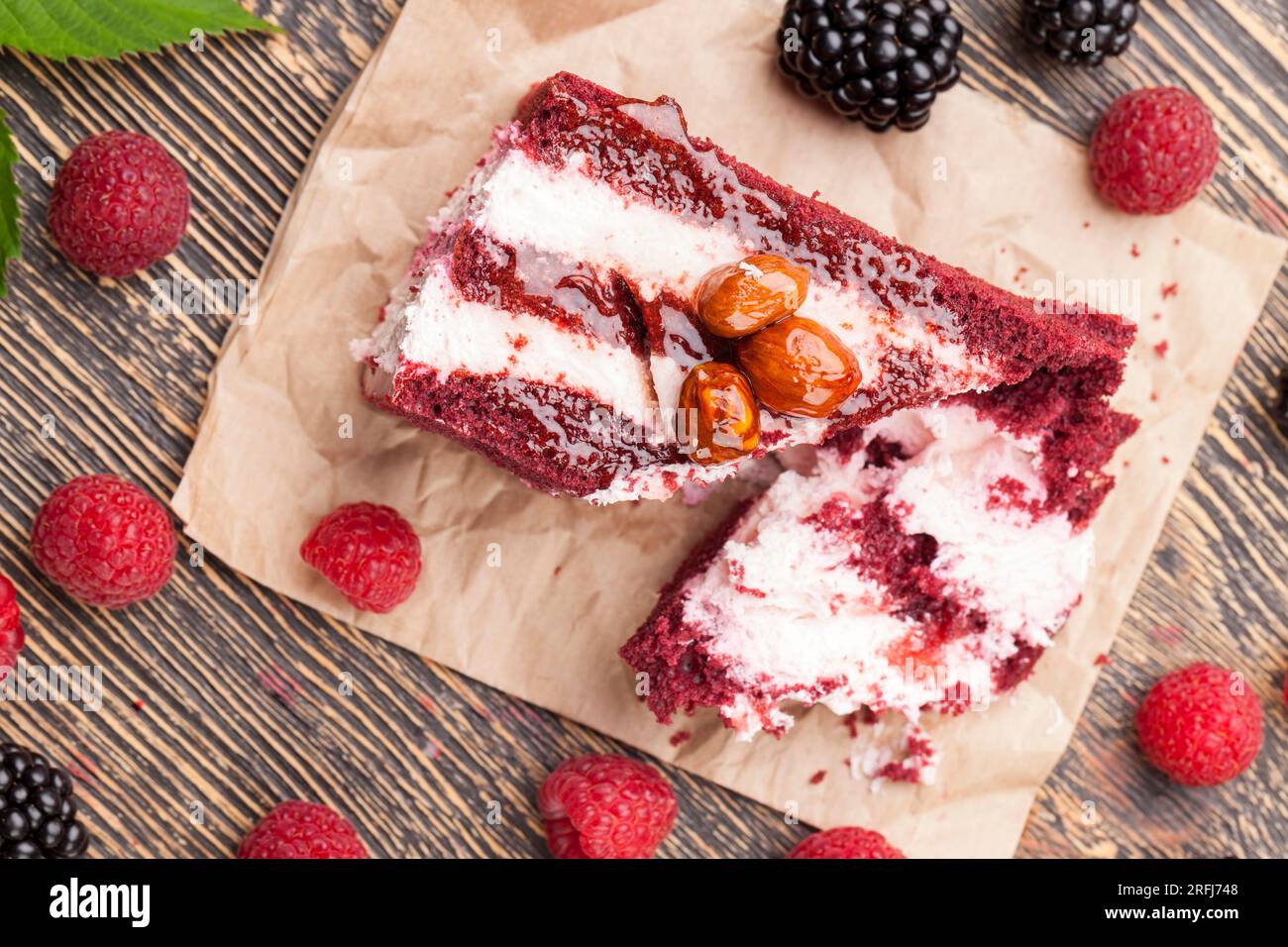 Puff Pastry With Raspberries And Blackberries, Puff Pastry With White 