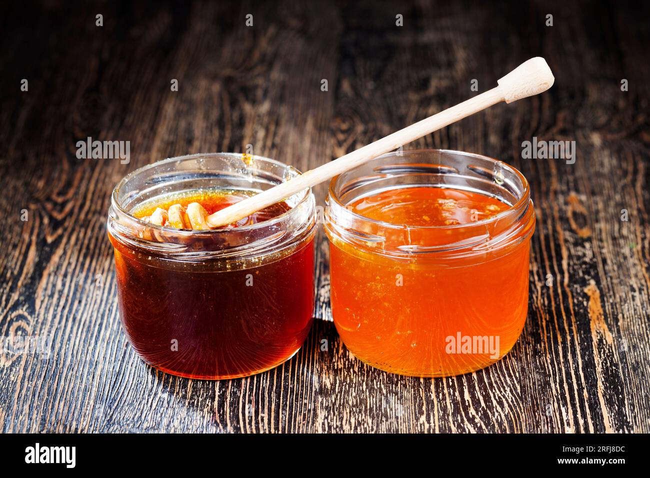 thick and sweet honey of different varieties and flavors, natural bee