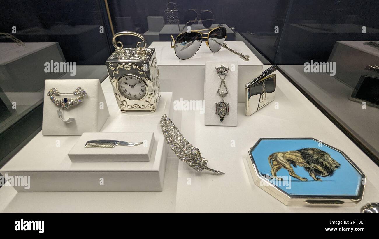 London, UK. 03rd Aug, 2023. Personal items and luxury articles from the