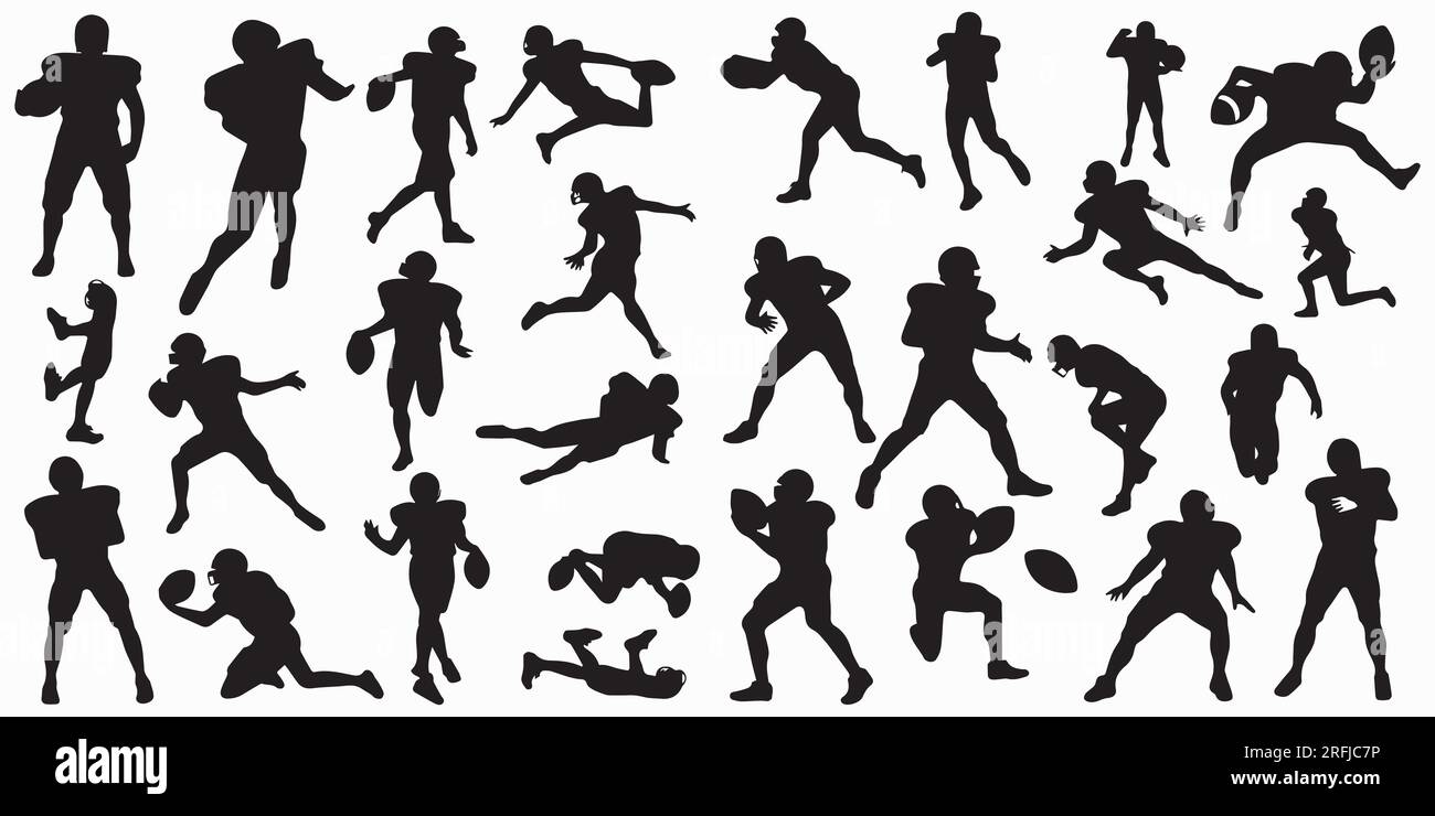 Different Type of silhouette Rugby vector illustration Stock Vector