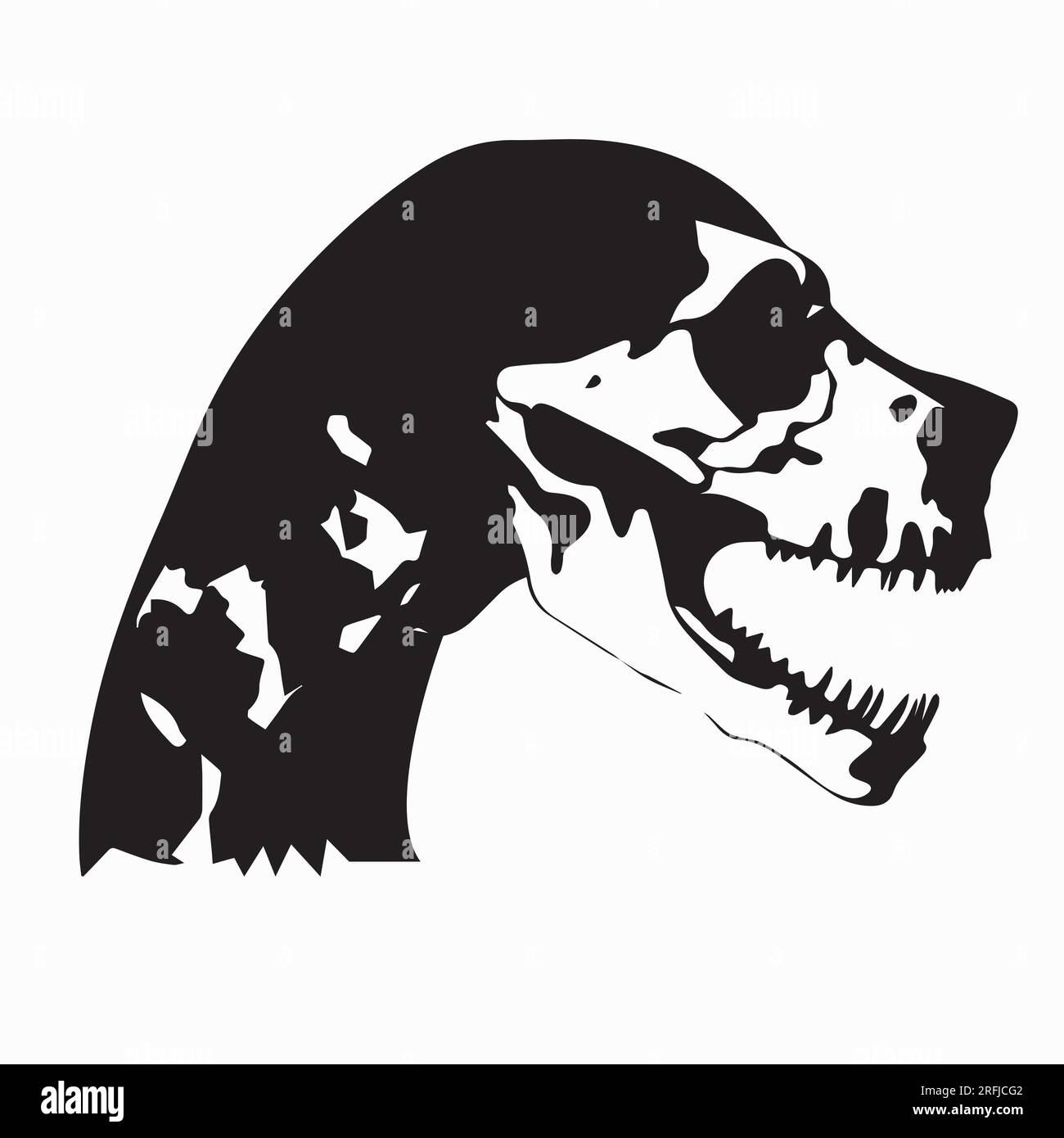 Silhouette Dog head skull vector illustration Stock Vector