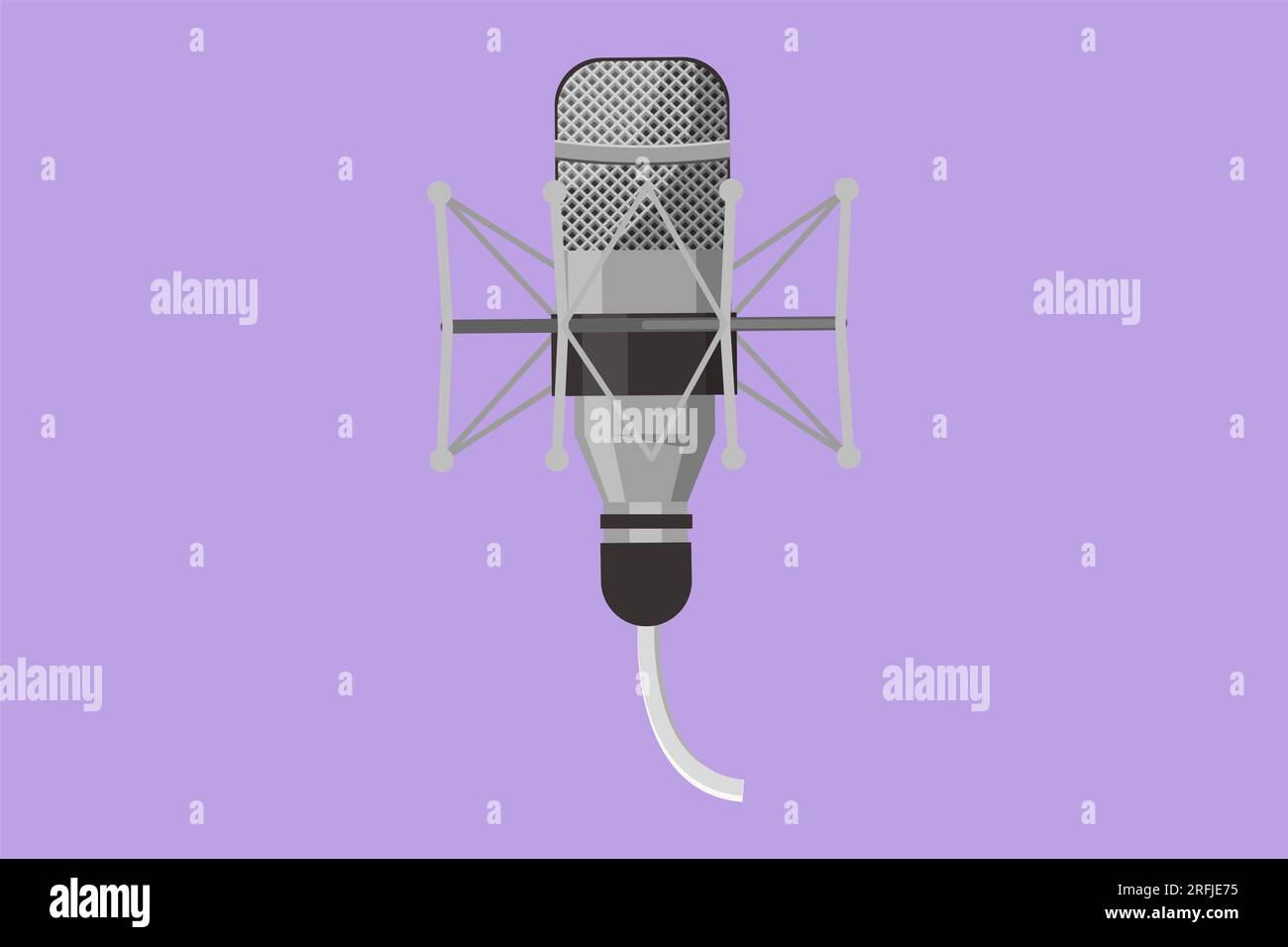 Character flat drawing stylized professional studio microphone logo