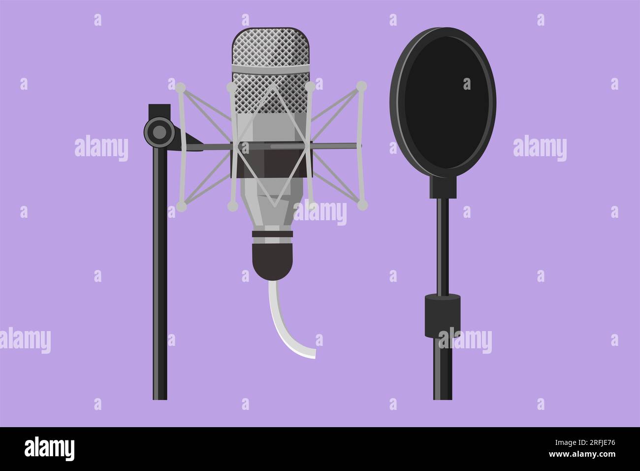 Cartoon flat style drawing technology object, sound recording equipment