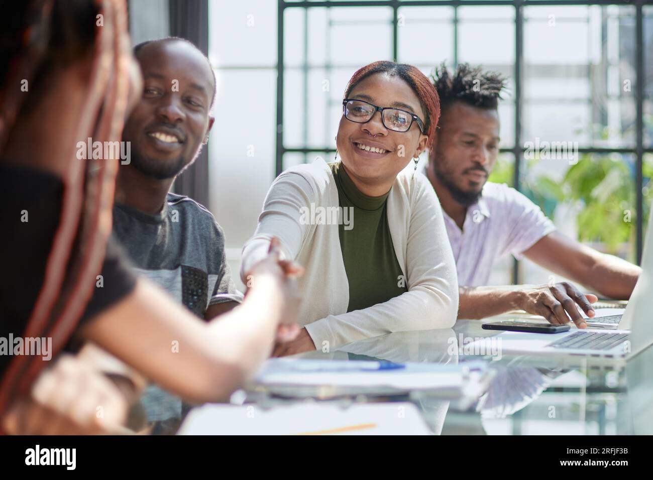 Group diverse businesspeople smiling hi-res stock photography and ...
