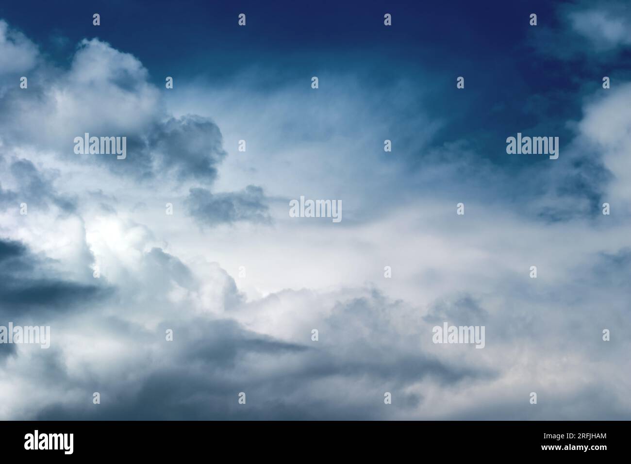 Gray big dramatic clouds. Storm-cloud. Stock Photo