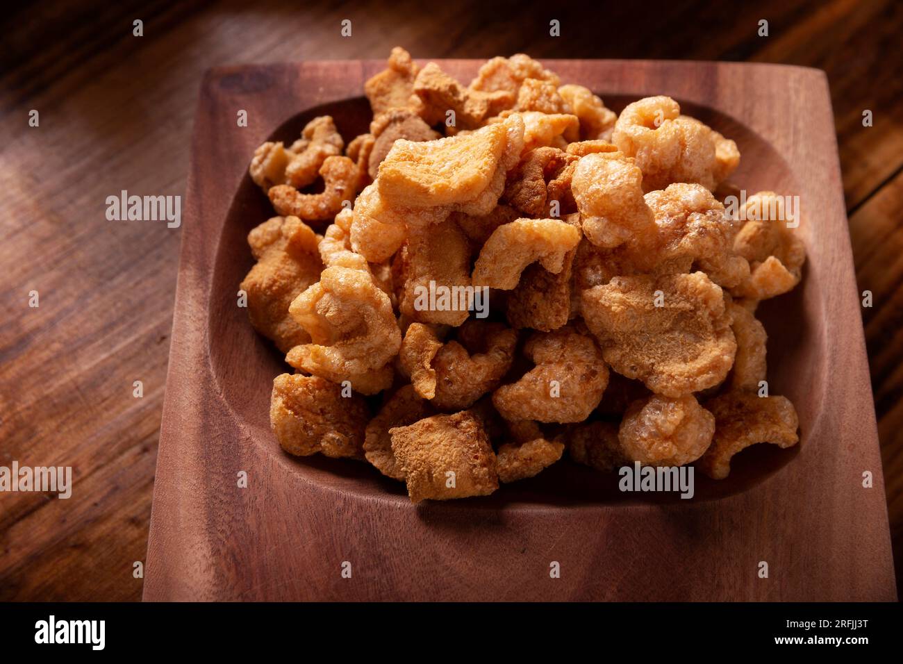 Chicharrones. Deep fried pork rinds, crispy pork skin pieces