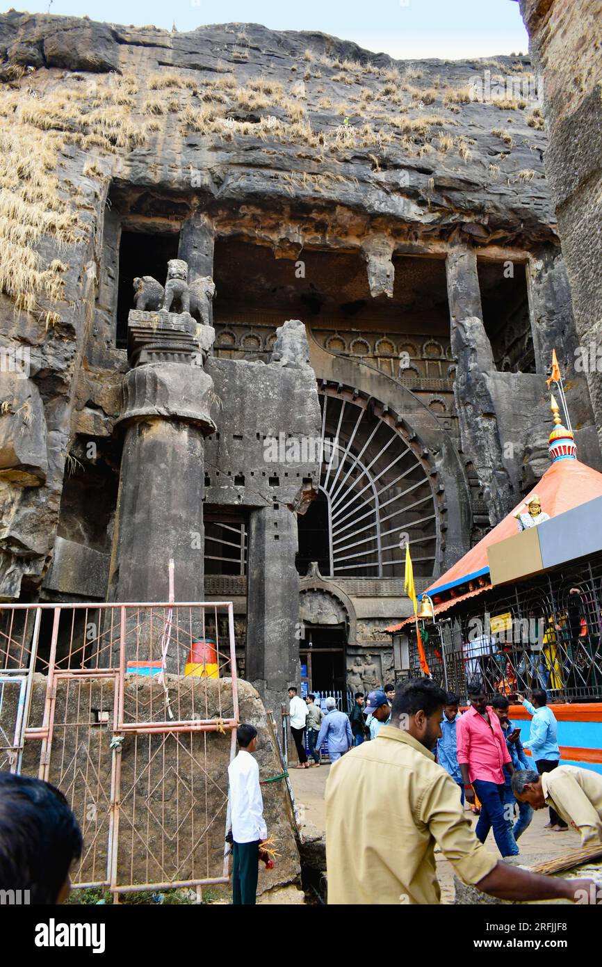 INDIA, MAHARASHTRA, PUNE, May 2023, People at Karla Buddhist Caves the ...