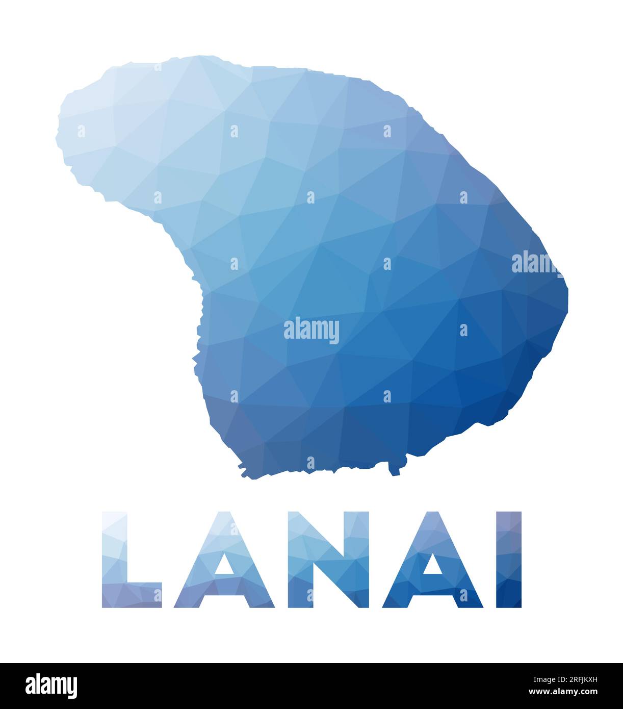Low poly map of Lanai. Geometric illustration of the island. Lanai
