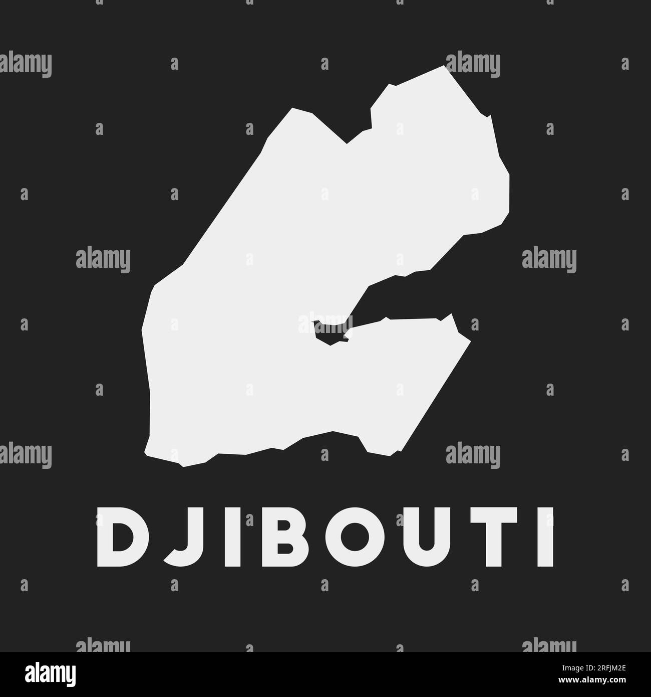 Djibouti Icon Country Map On Dark Background Stylish Djibouti Map