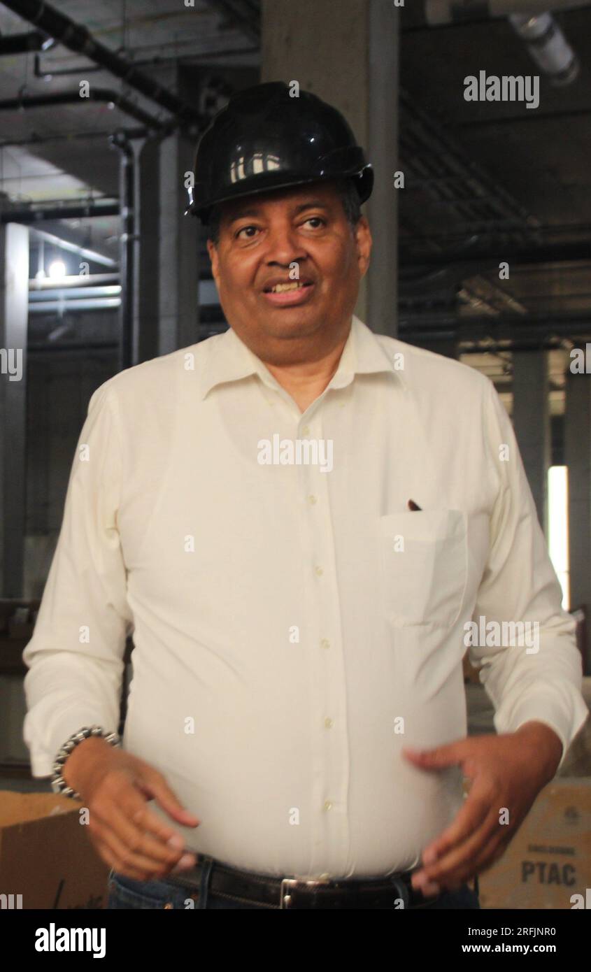New York, USA. 07th June, 2023. Rocky Bucano, director of the 'Universal Hip-Hop Museum' (UHHM) in the Bronx, scheduled to open in 2024, giving a tour of the site. Credit: Christina Horsten/dpa/Alamy Live News Stock Photo