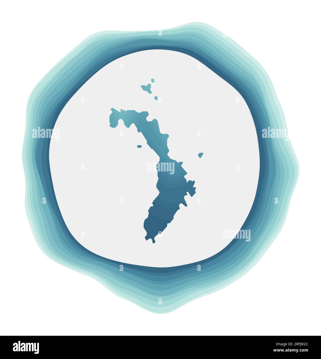 Lord Howe Island logo. Badge of the island. Layered circular sign ...