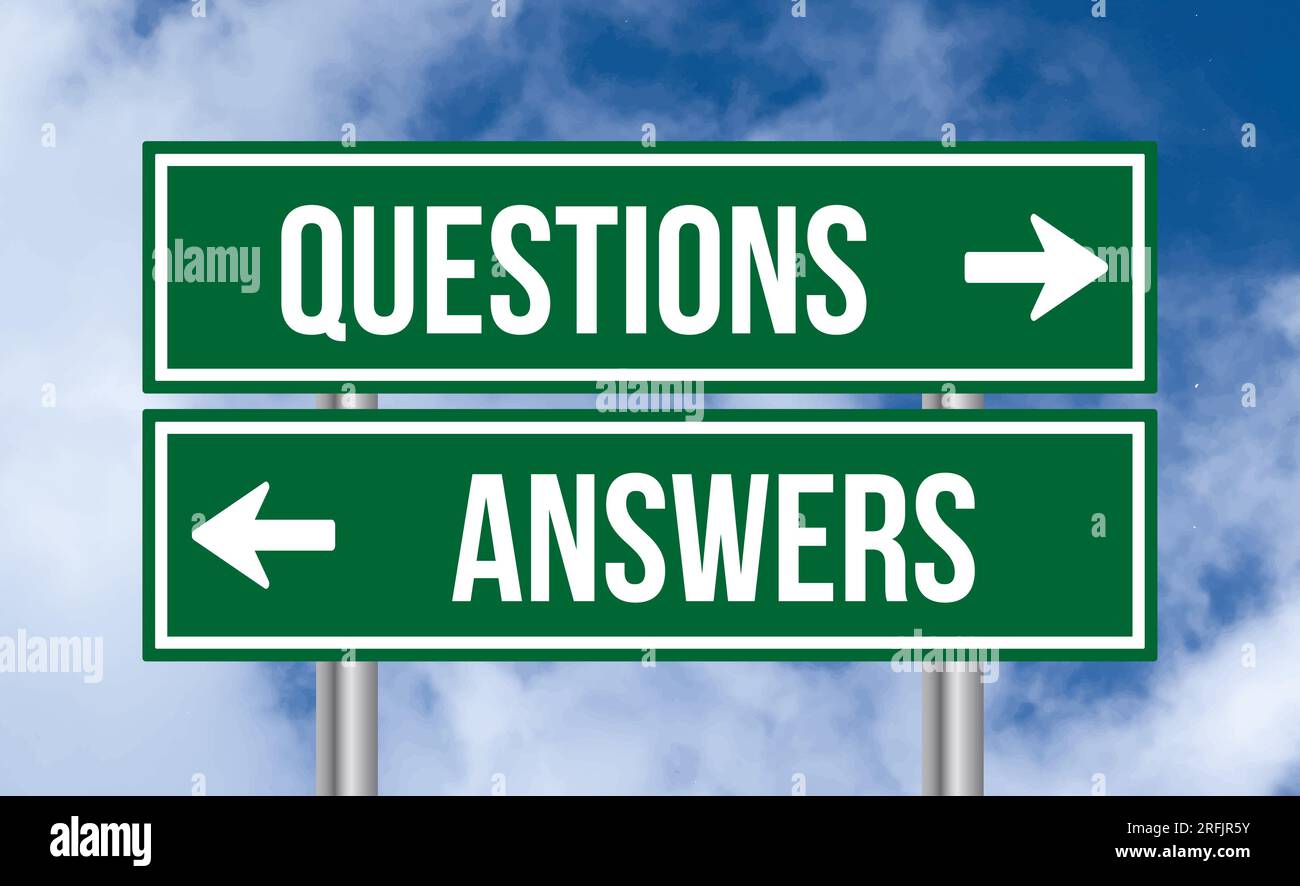 Questions answers sign post hi-res stock photography and images - Alamy