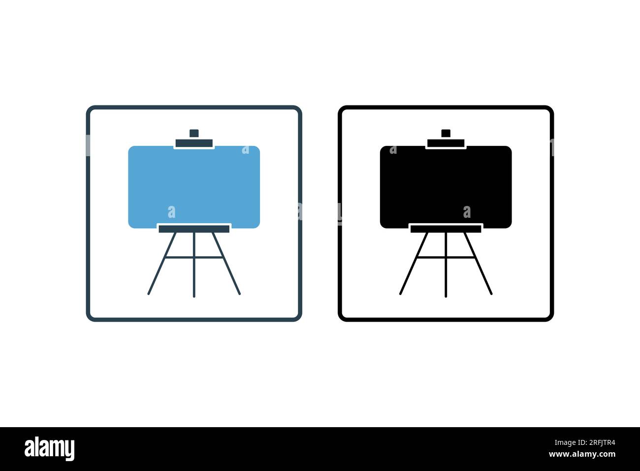 Easel icon. icon related to painting. stand used to hold the canvas. solid icon style. Simple vector design editable Stock Vector