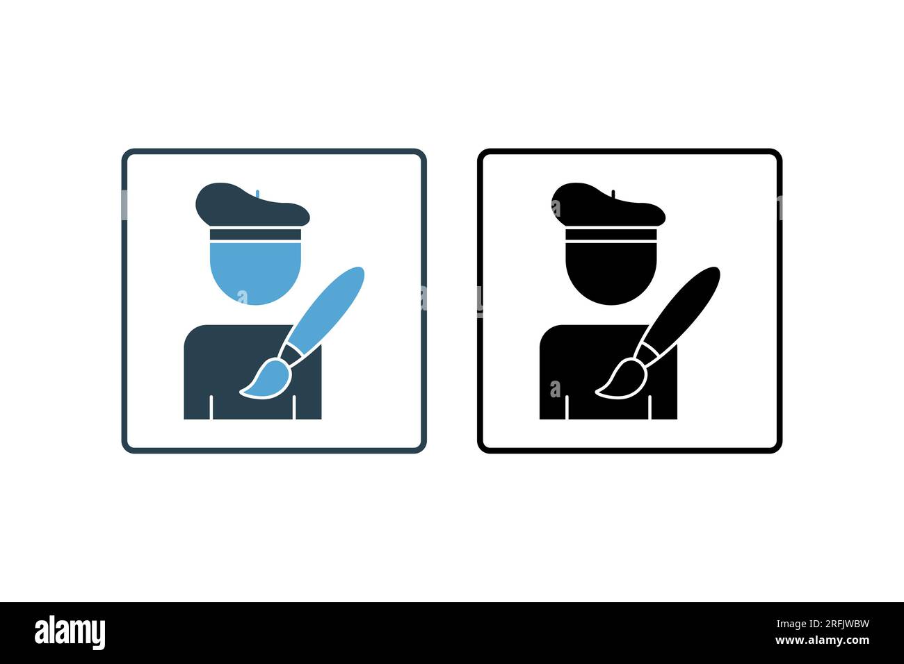 Painter icon. icon related to painting. solid icon style. Simple vector design editable Stock Vector