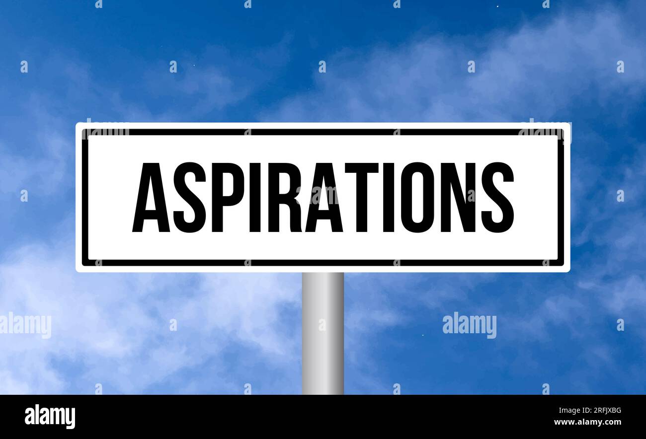 Aspirations road sign on sky background Stock Photo - Alamy