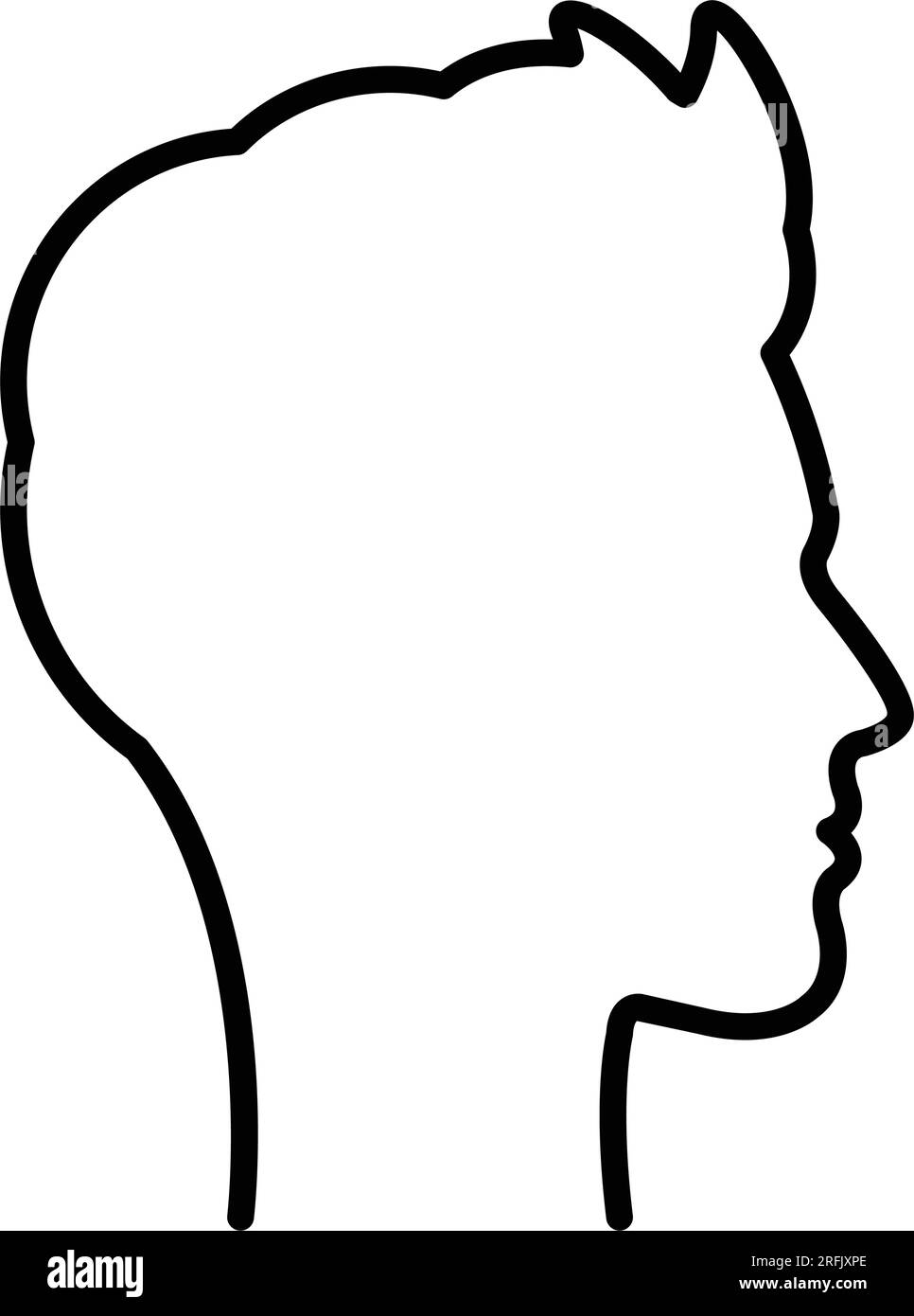Face outline of male or man human head profile silhouette vector icon