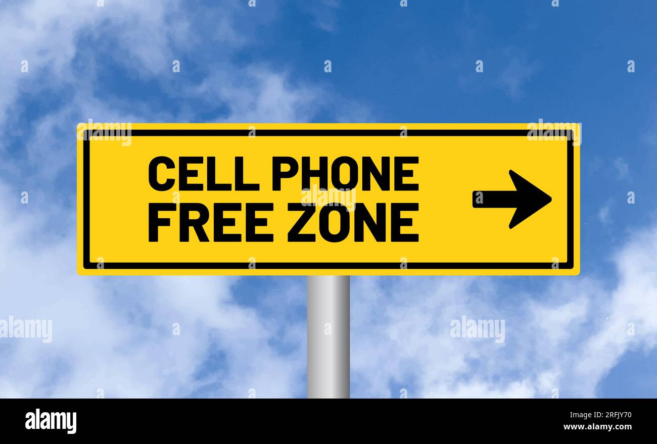 Cell phone free zone road sign on sky background Stock Photo Alamy