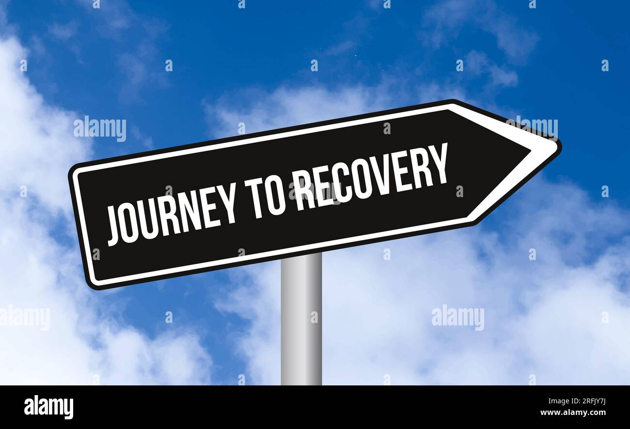 Journey to recovery road sign on sky background Stock Photo - Alamy