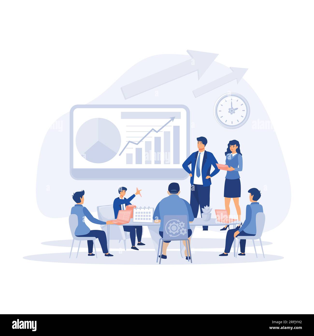 Business seminar female speaker doing presentation and professional