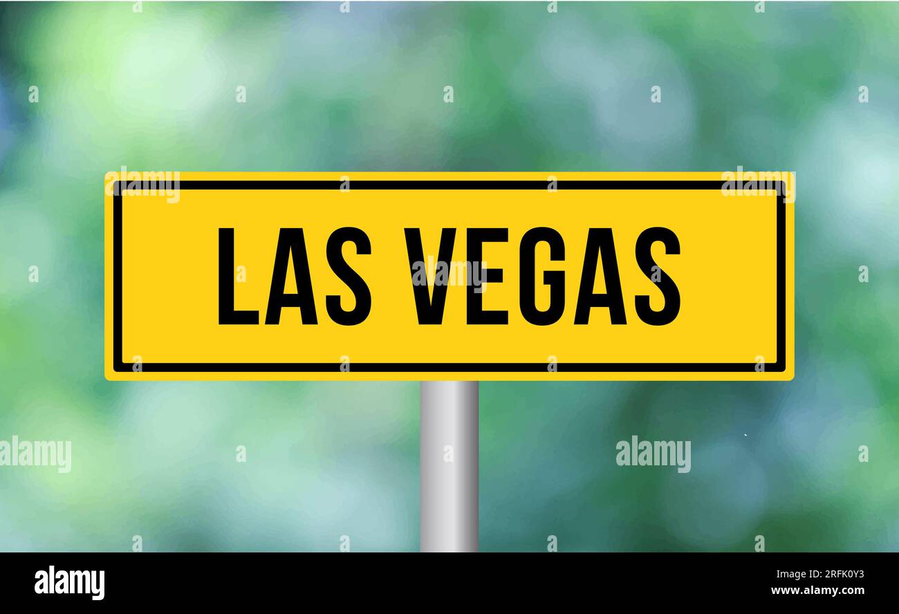 Map of the USA with road sign Las Vegas Stock Photo - Alamy