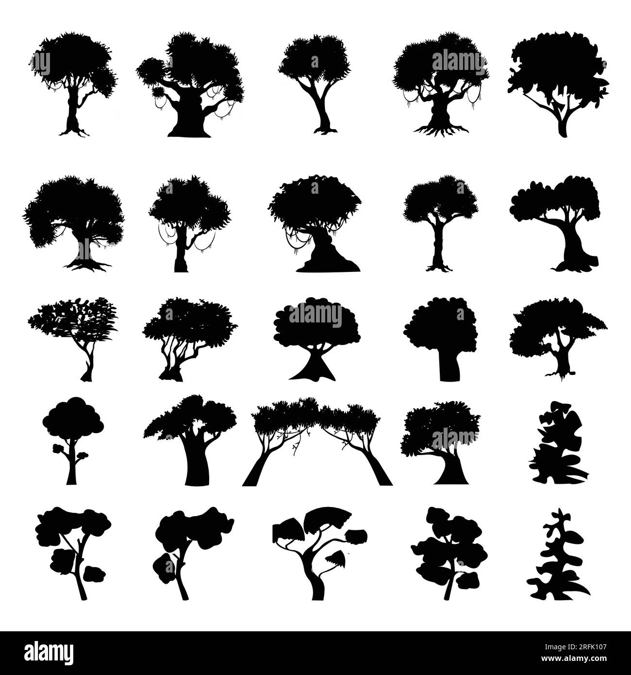 Tree silhouettes on white background,  vector illustration Stock Vector