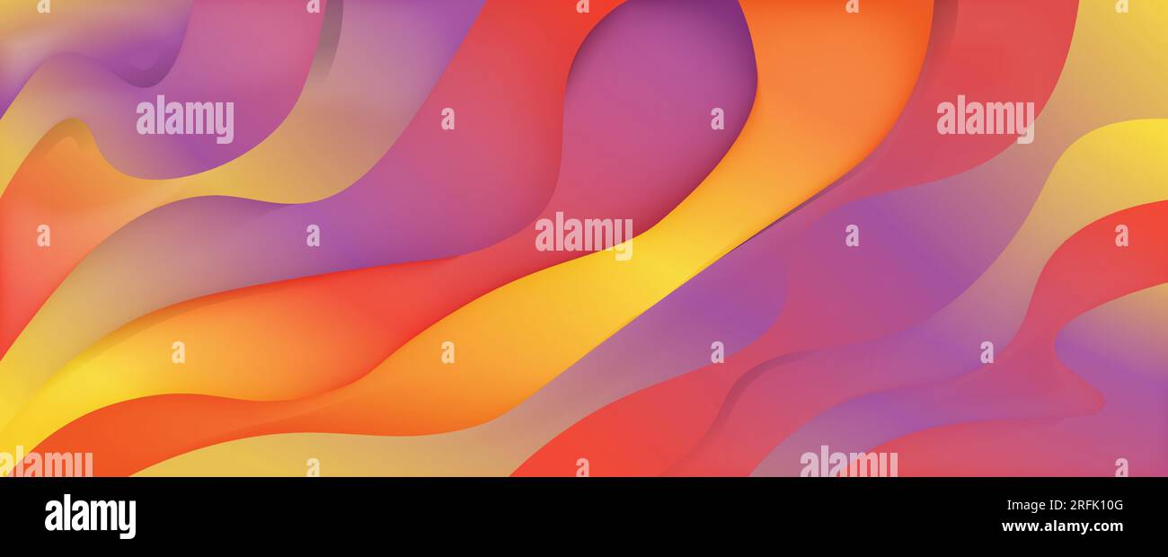 Elegant liquid fluid gradient colour background design, abstract background with liquid shapes, banner, poster vector illustration. Stock Vector